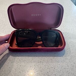 Gucci Black Sunglasses in Burgundy Case